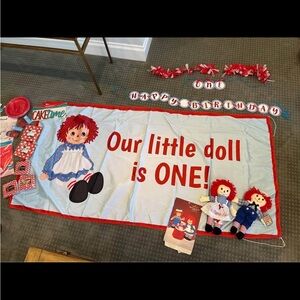 Raggedy Ann Doll First Birthday Party Lot